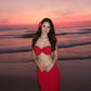 Mermaid red maxi dress