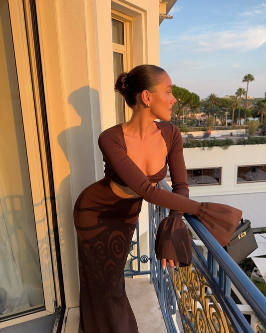 Mocha maxi dress