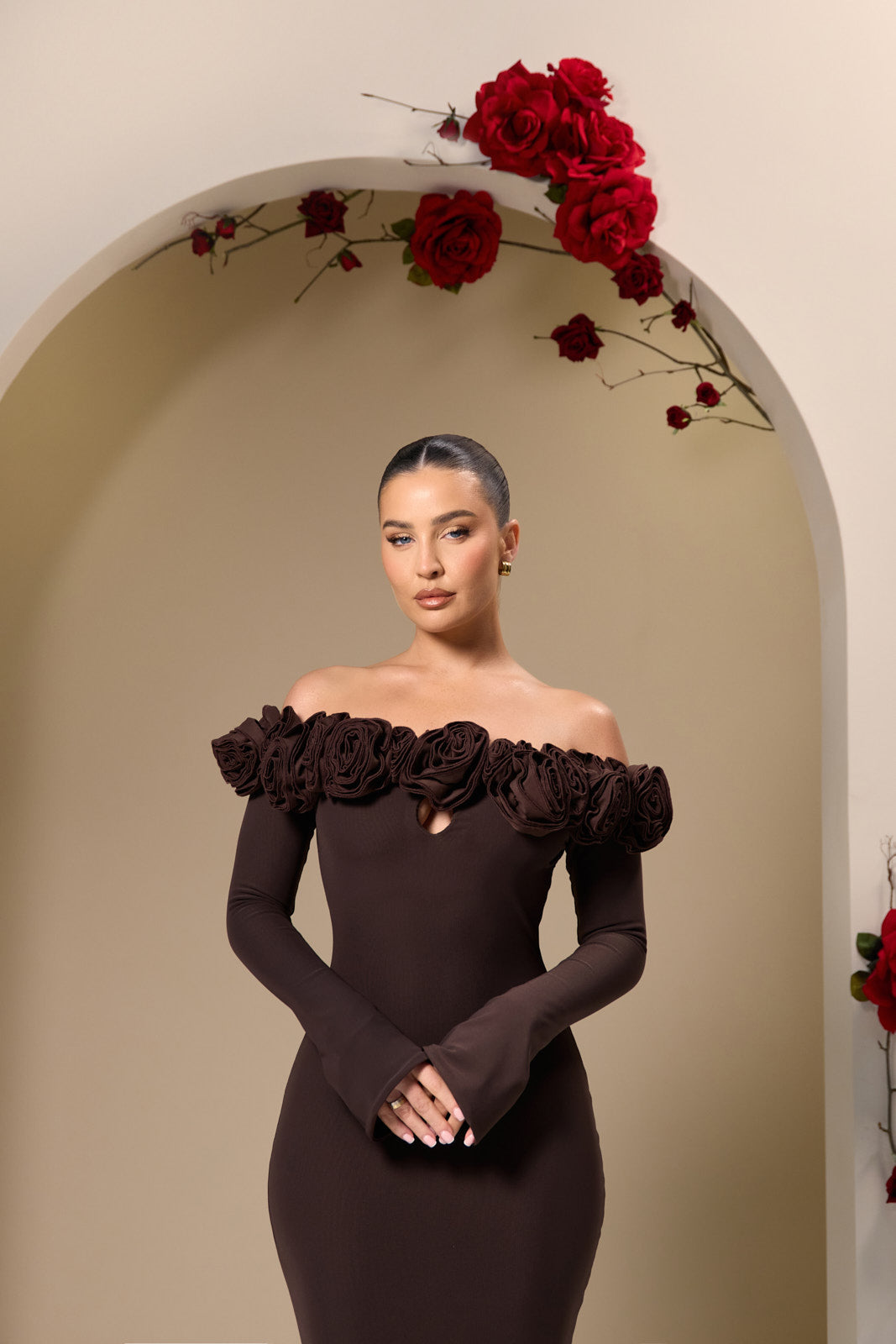 Mocha rose dress