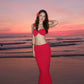 Mermaid red maxi dress