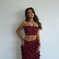 Nyra set in burgundy