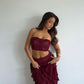 Nyra set in burgundy