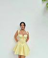 Yellow bustier dress